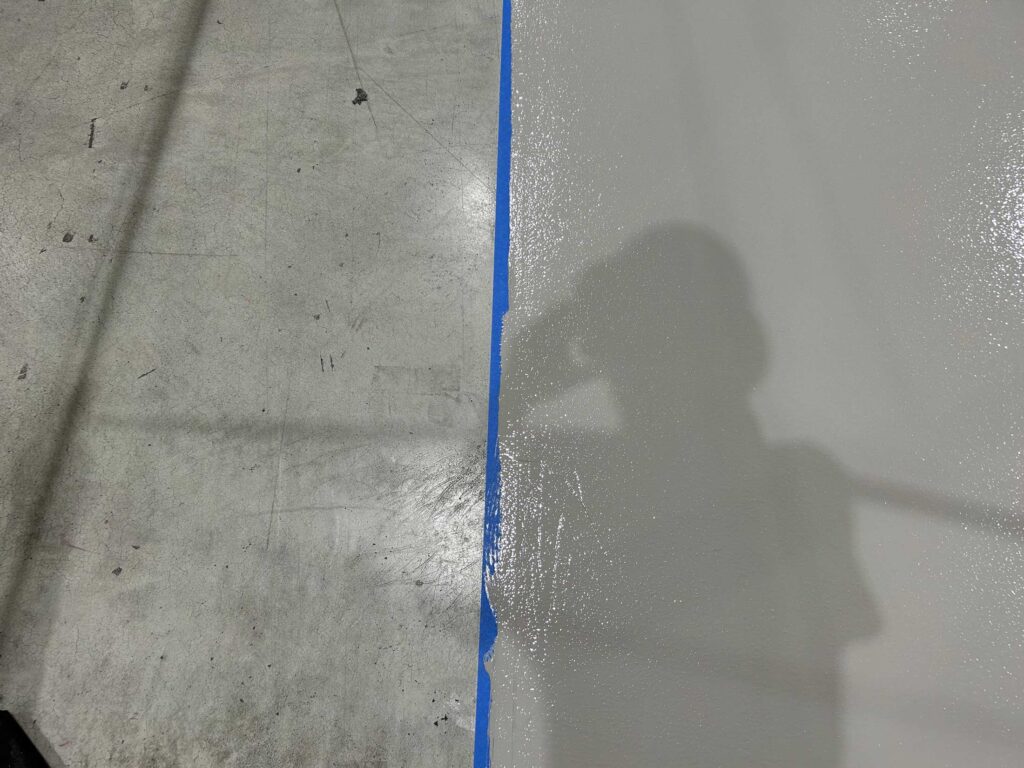 Before/After Epoxy Coating on Plant Floor